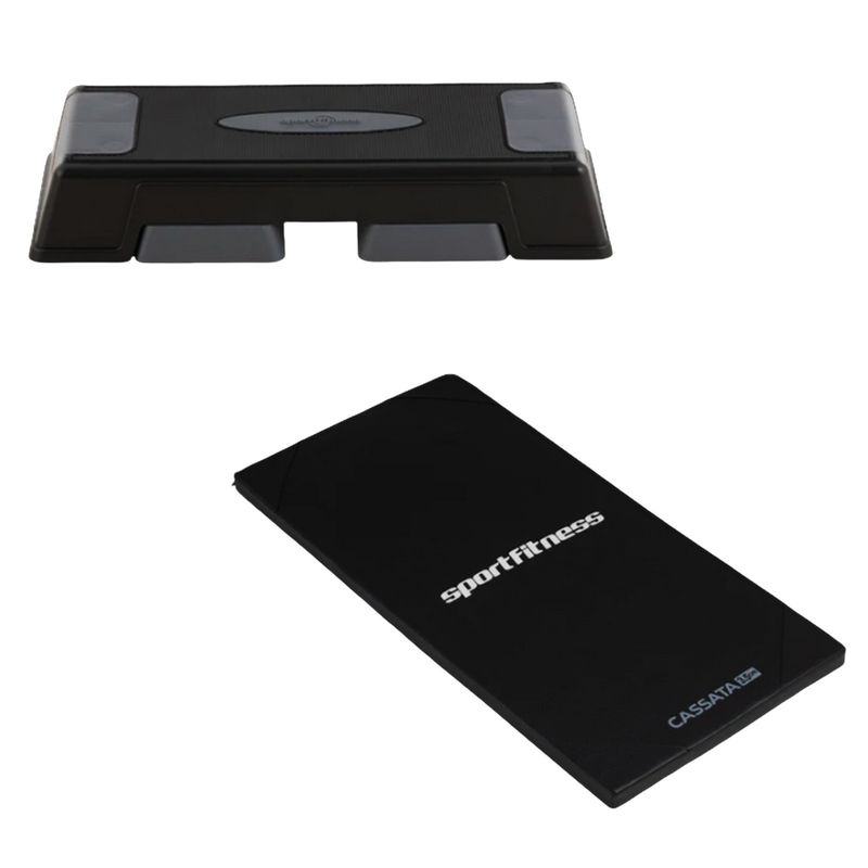 SPORTFITNESS - Kit Cardio Y Fuerza: Step 3 Niveles + Colchoneta Cassata Pofesional