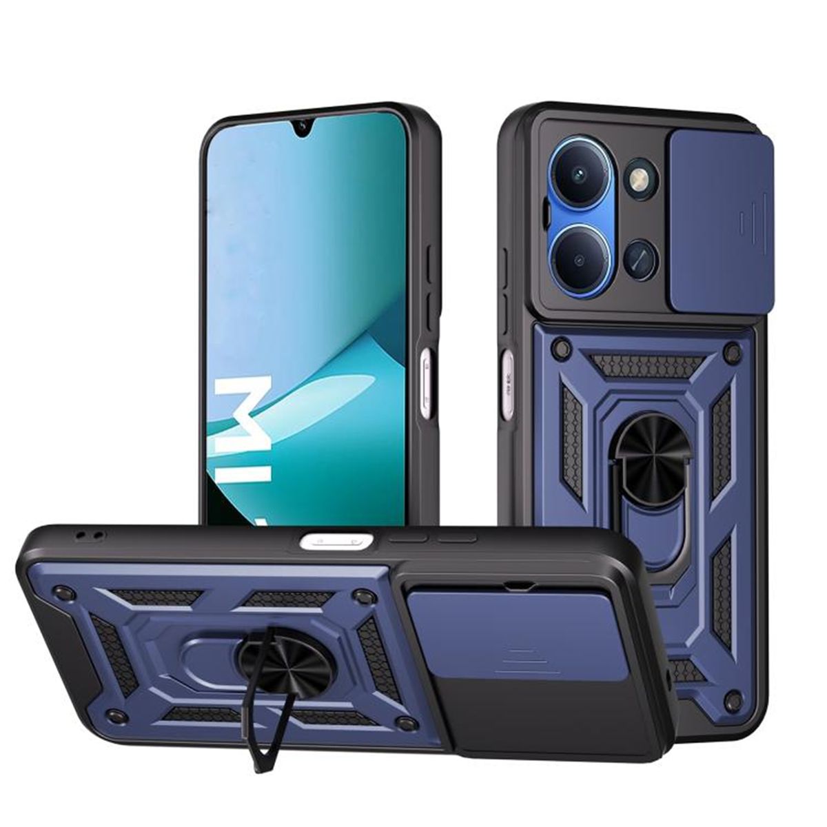 GENERICO - Funda Case Protector Cámara Slider Compatible Xiaomi Redmi 15C Azul