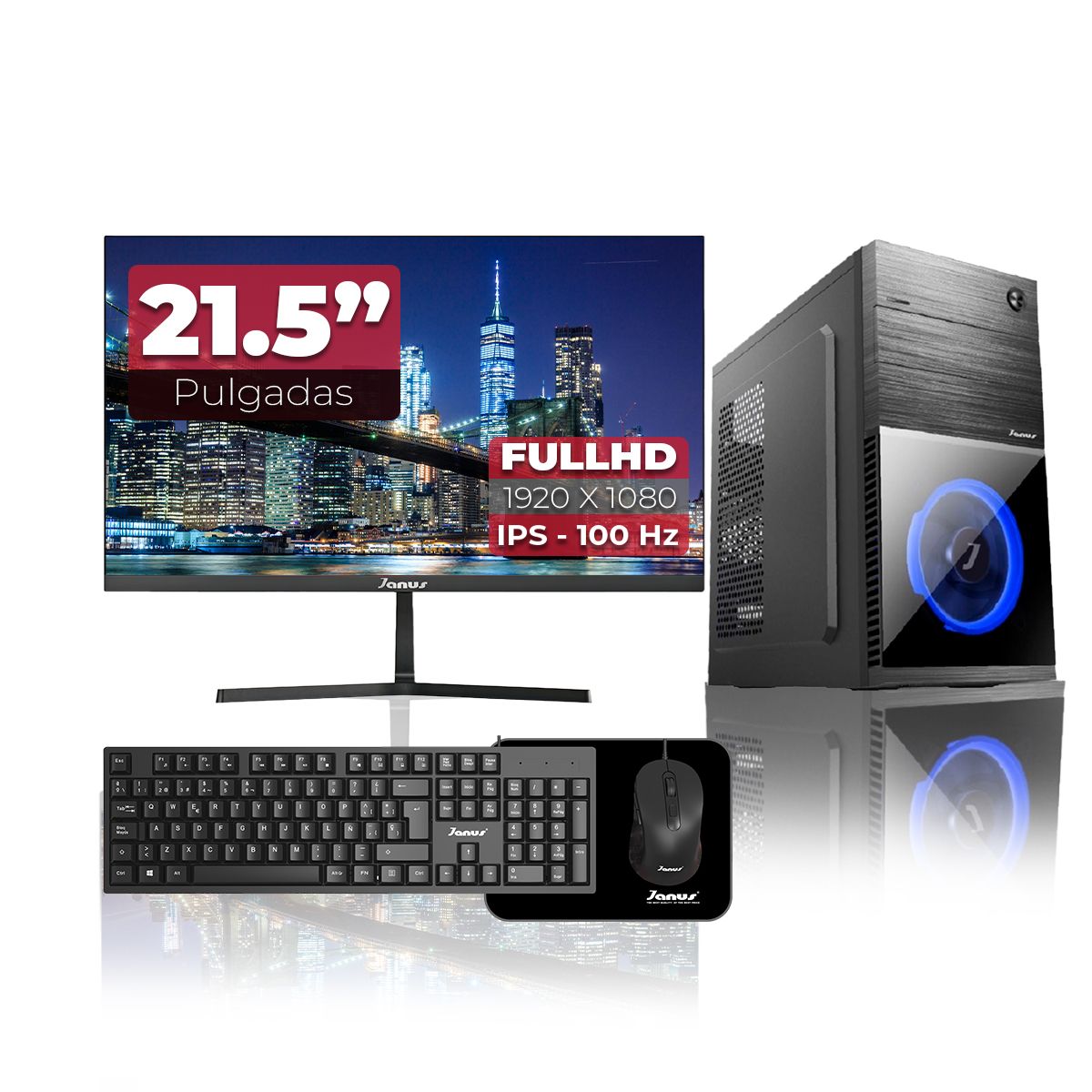 JANUS - Computador Gamer Ryzen 5 5600GT RAM 16GB SSD 512GB Monitor 22 Pulgadas 100Hz