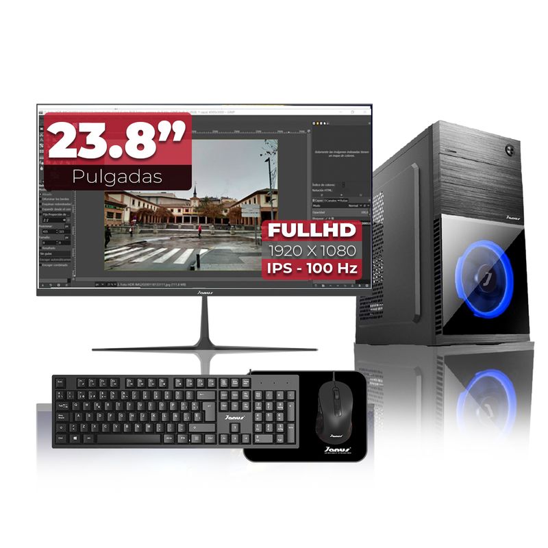 JANUS - Computador Gamer Ryzen 5 5600GT RAM 16GB SSD 512GB Monitor 24 Pulgadas 100Hz