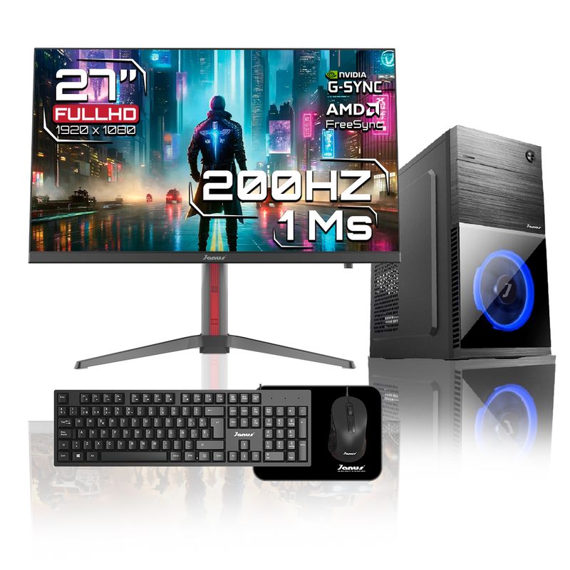 JANUS - Computador Gamer Ryzen 5 5600GT RAM 16GB SSD 512GB Monitor 27 Pulgadas 200Hz