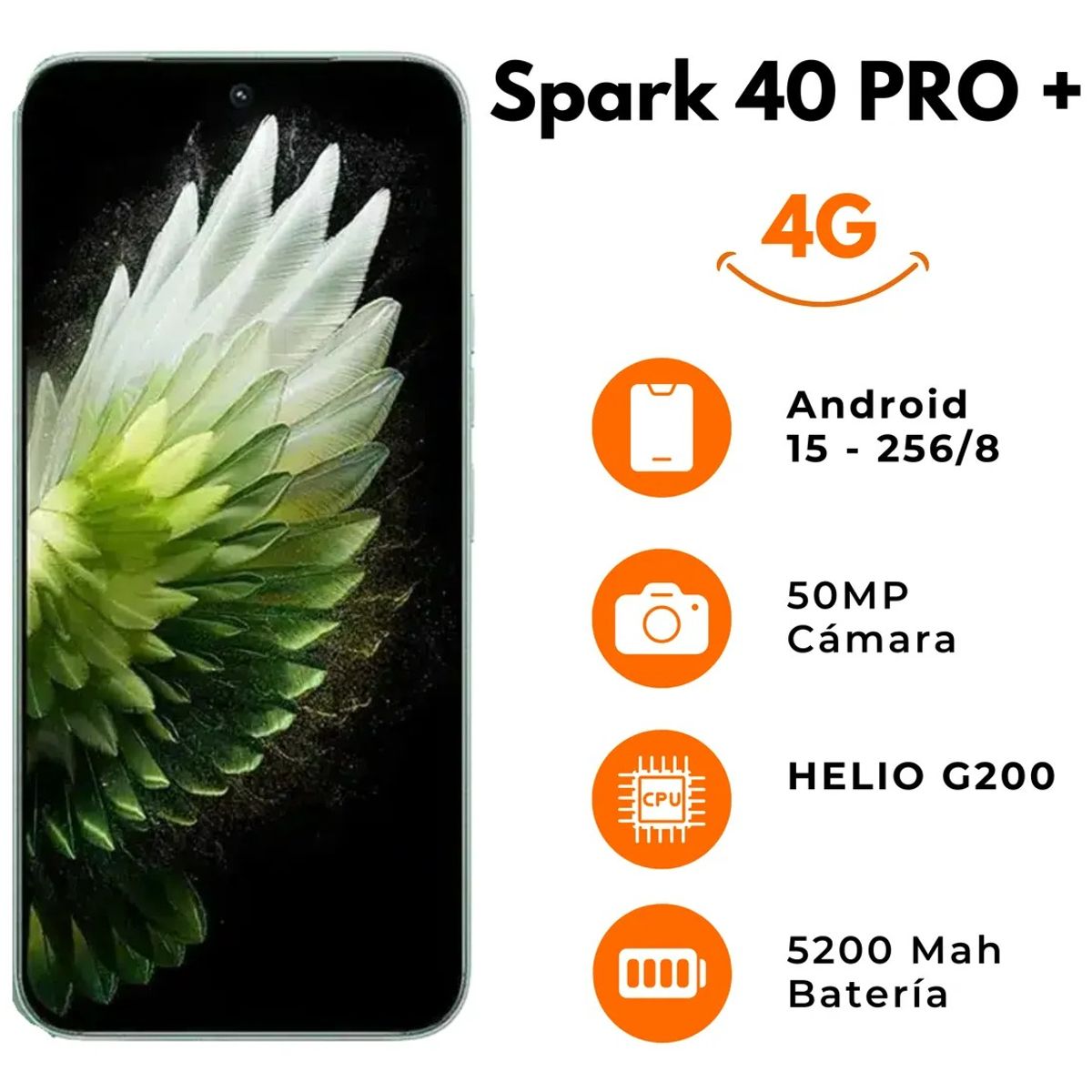 TECNO MOBILE - Tecno Spark 40 Pro 256gb 8gb Ram Negro