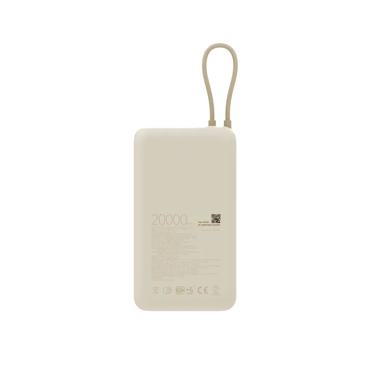 XIAOMI - Batería Power Bank Carga Rápida de 33w Capacidad de 20000mAh Con Cable Beige
