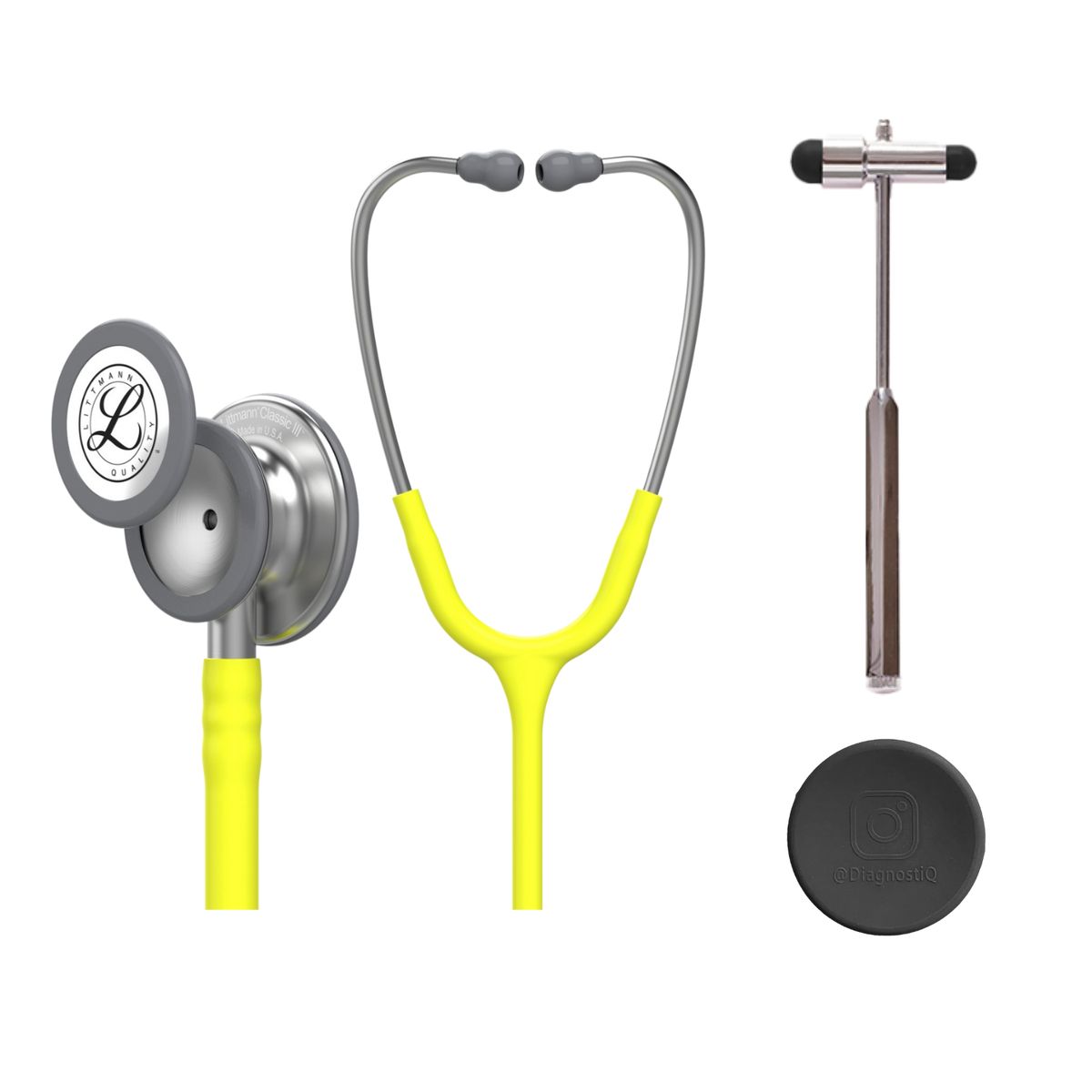 LITTMANN - Fonendoscopio Littmann Classic Iii Lemon Lime 5839 + Martillo Gmd