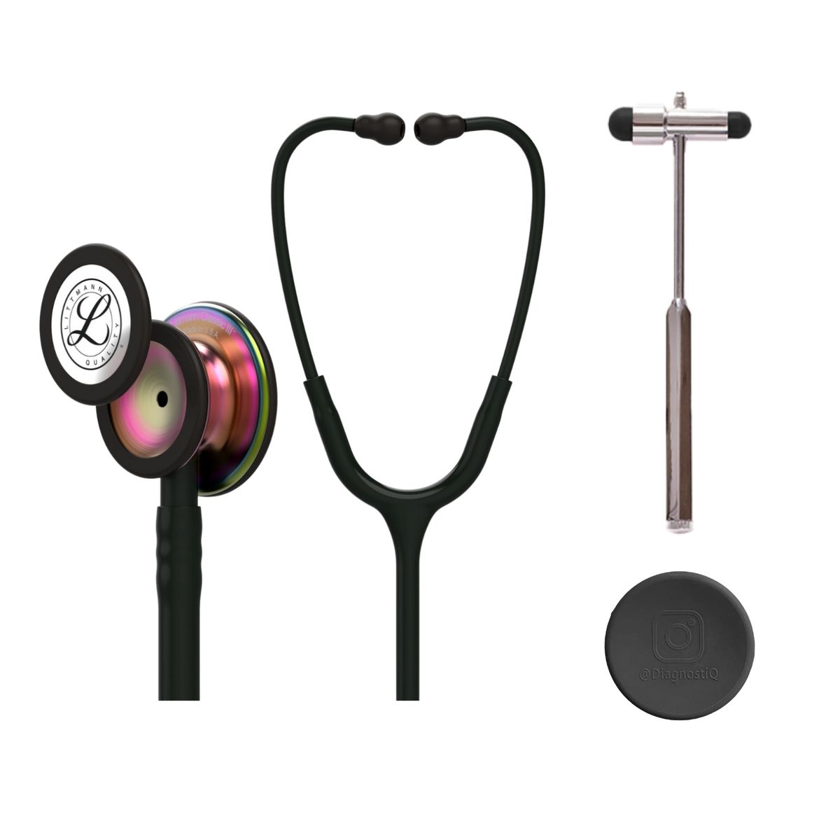LITTMANN - Fonendoscopio Littmann Classic Iii Black Rainbow 5870 + Martillo Gmd