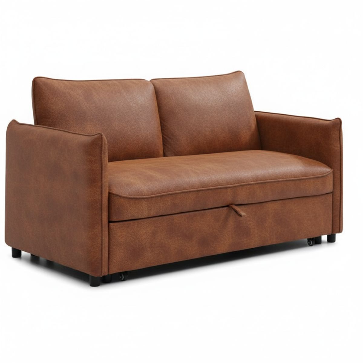 GENERICO - Sofacama Cajon Max 2 Puestos Marron cuero sintetico