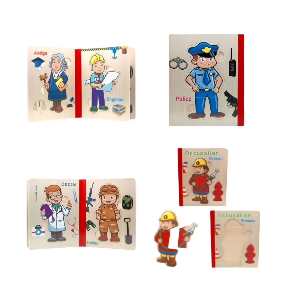 GENERICO - Libro Rompecabezas Tematico Madera Juguete Aprendizaje Niños