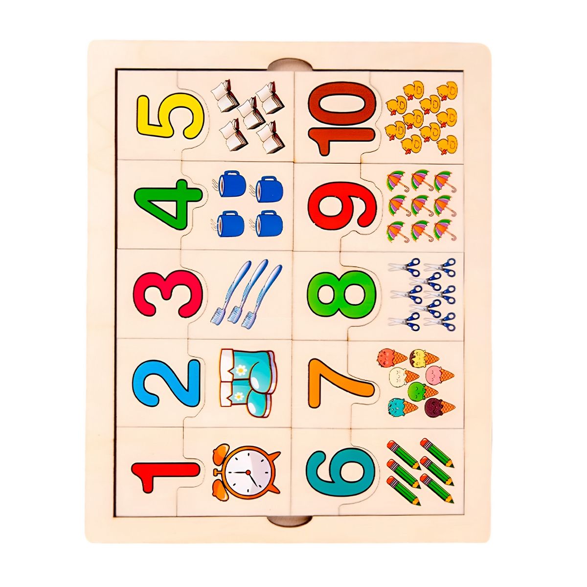 GENERICO - Rompecabezas Madera Didactico Aprendizaje Matematica Conteo