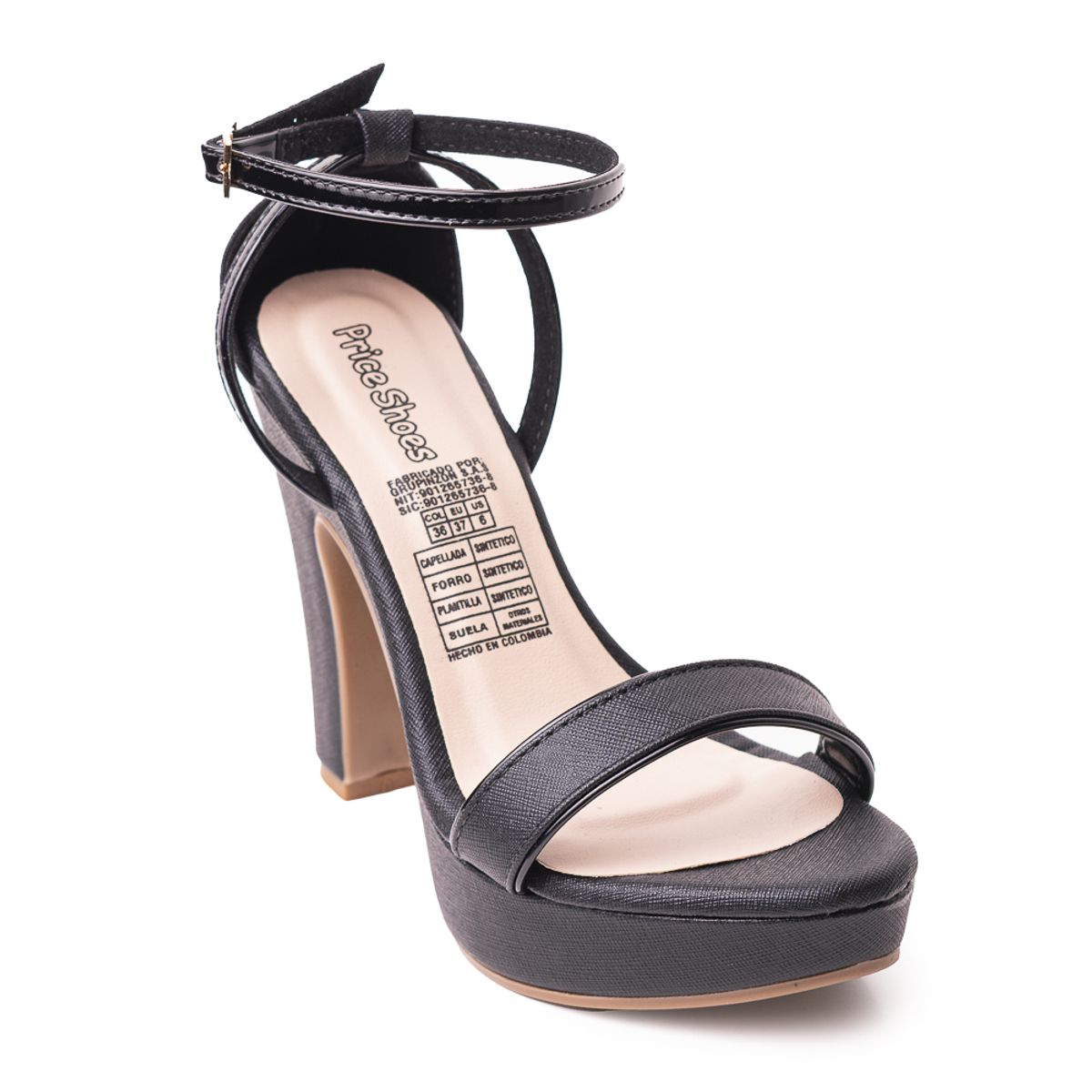 PRICE SHOES - Price Shoes Sandalia Tacón para Mujer 182FL859NEGRO