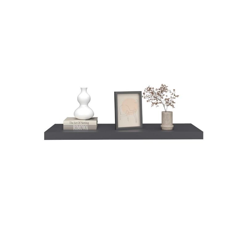 RTA DESIGN - Repisa Flotante Maca Plata Oscuro con espacio para ubicar objetos