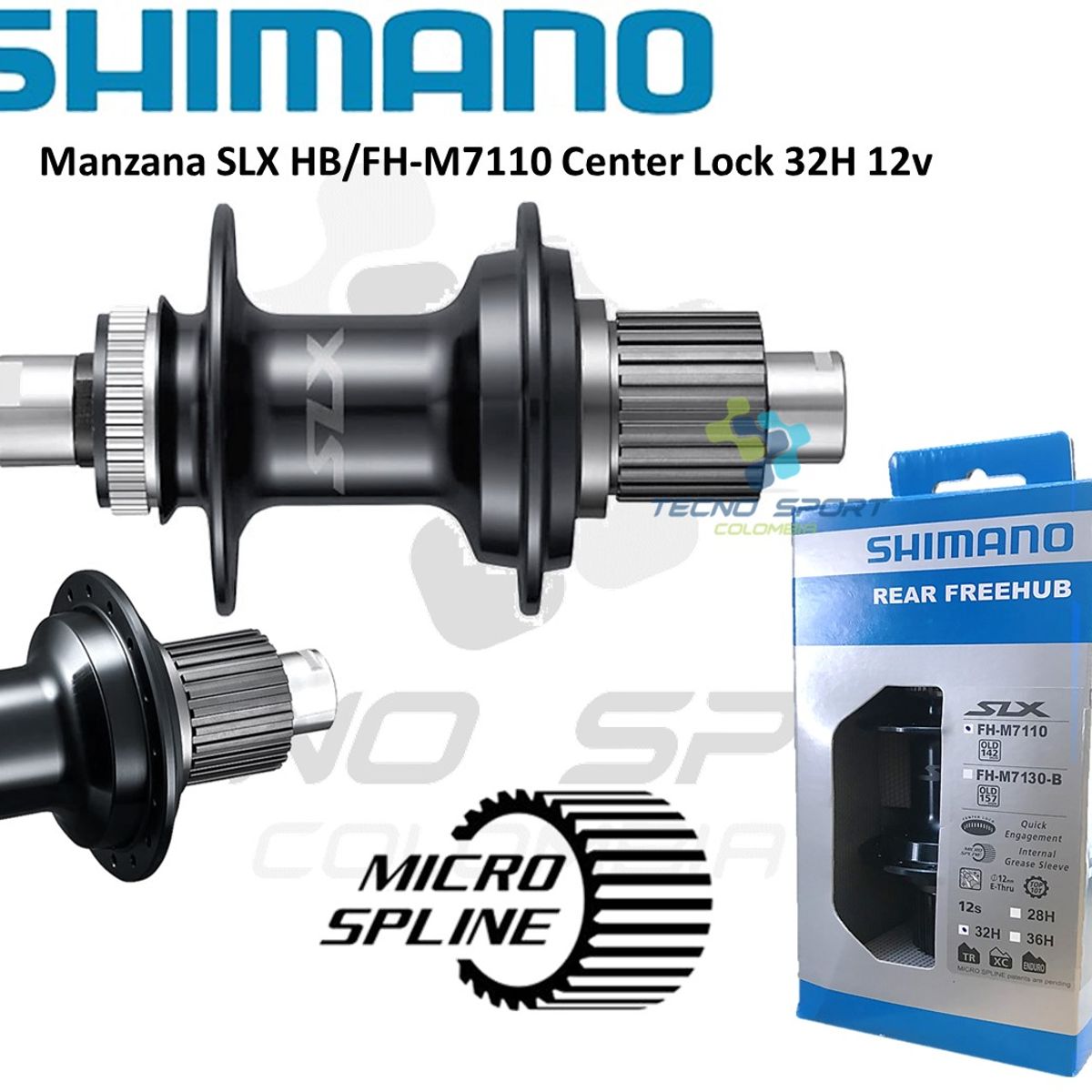 SHIMANO - Par Manzana Shimano Slx M7110 12 Velocidades 32h Eje Pasante
