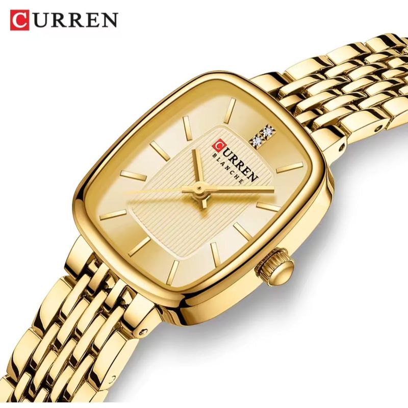 SKMEI - Reloj SKMEI 9093 Cuadrado Mujer Dorado En Acero Inoxidable Original