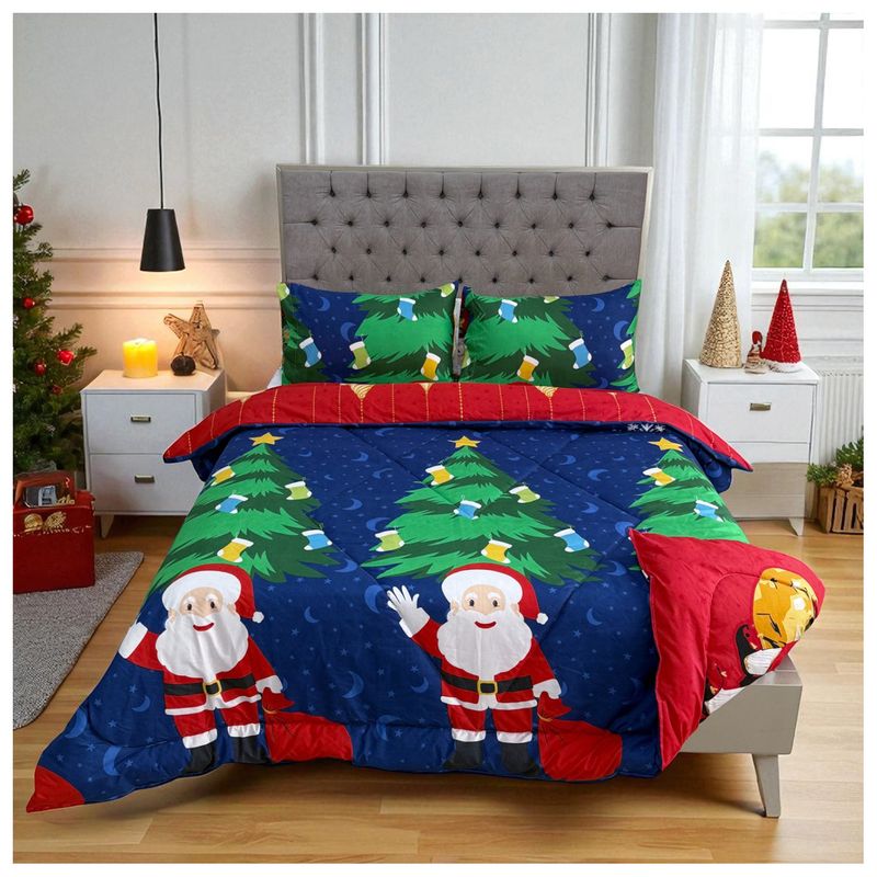 HOGARETO - Edredón Doble faz Navidad Cama Doble Hogareto
