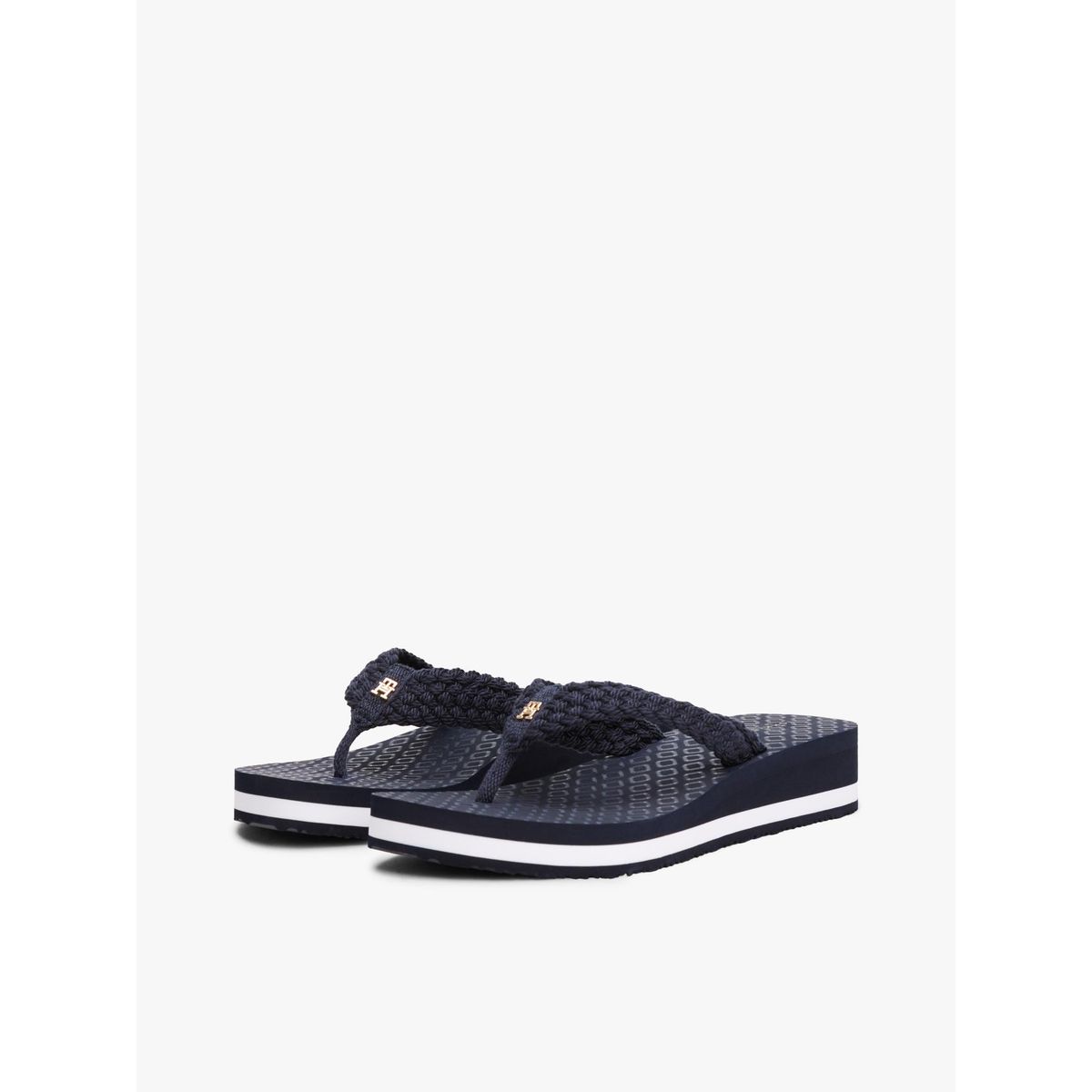 TOMMY HILFIGER - Sandalias azul de cuña con monograma TH Tommy Hilfiger