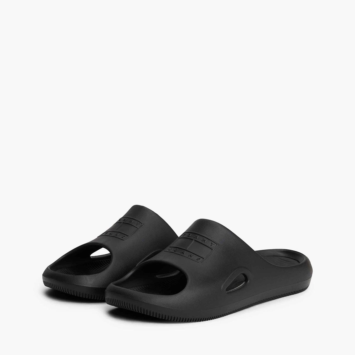 TOMMY HILFIGER - Sandalias negro con logo en relieve Tommy Hilfiger