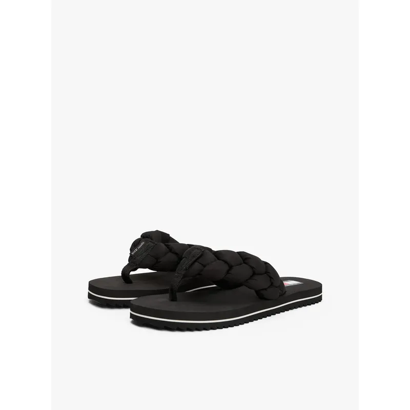 TOMMY HILFIGER - Sandalias negro con tira trenzada y suela dentada Tommy Hilfiger
