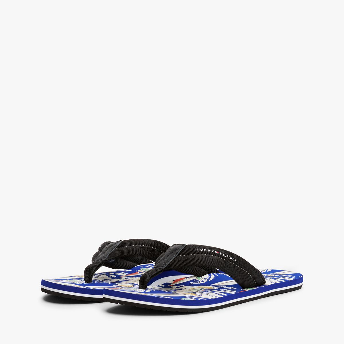 TOMMY HILFIGER - Sandalias negro con estampado en la plantilla Tommy Hilfiger