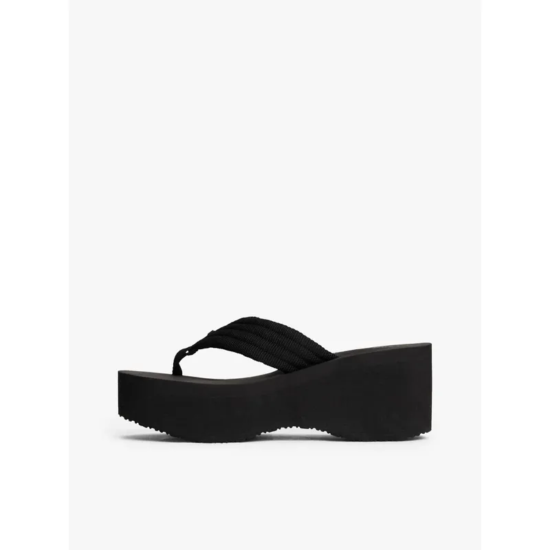 TOMMY HILFIGER - Sandalias negro con plataforma tipo cuña Tommy Hilfiger