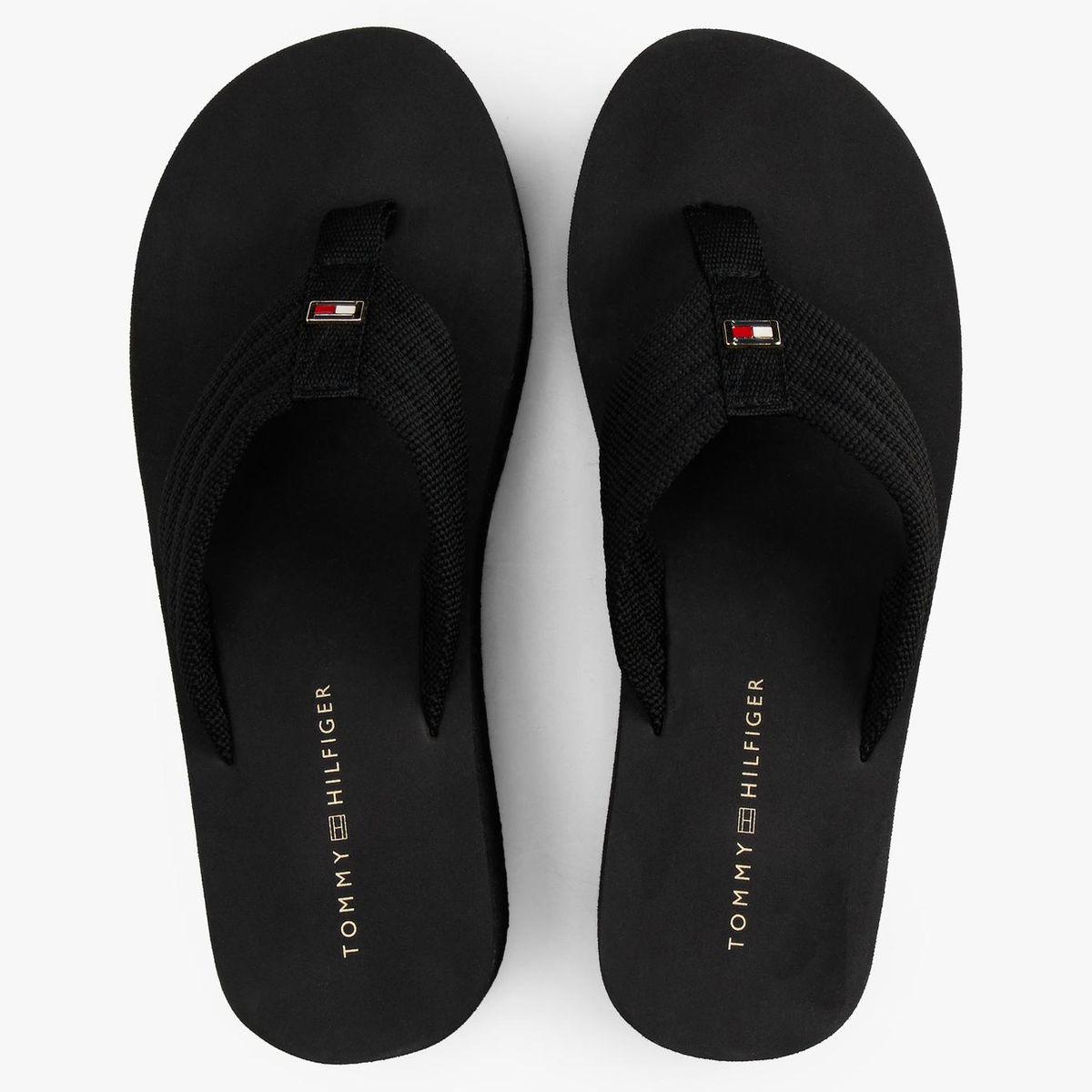 TOMMY HILFIGER - Sandalias negro con plataforma tipo cuña Tommy Hilfiger