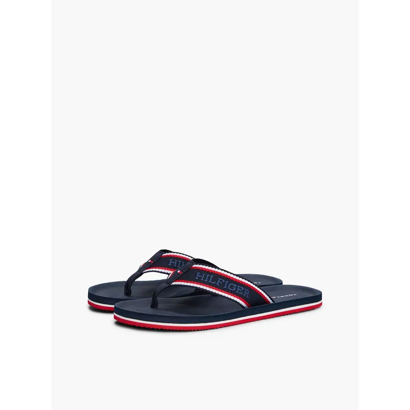 TOMMY HILFIGER - Sandalias azul con logo del monotipo Hilfiger Tommy Hilfiger