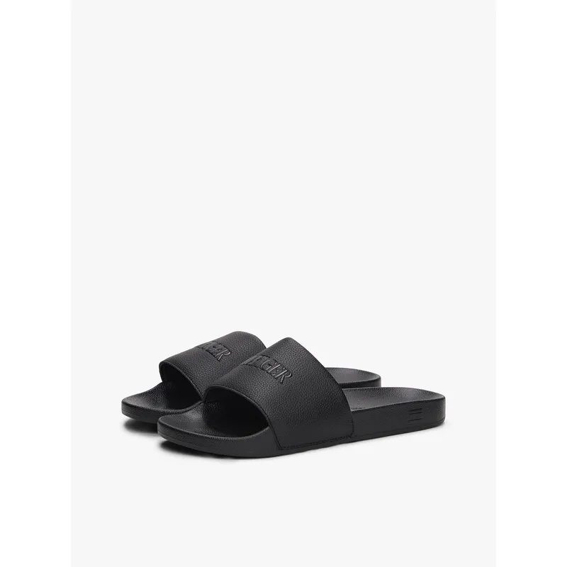 TOMMY HILFIGER - Sandalias negro con logo en relieve Tommy Hilfiger