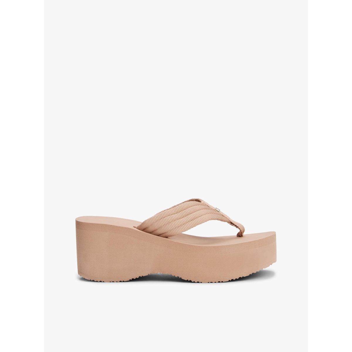 TOMMY HILFIGER - Sandalias beige con plataforma tipo cuña Tommy Hilfiger