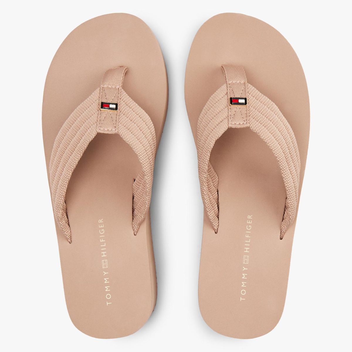 TOMMY HILFIGER - Sandalias beige con plataforma tipo cuña Tommy Hilfiger