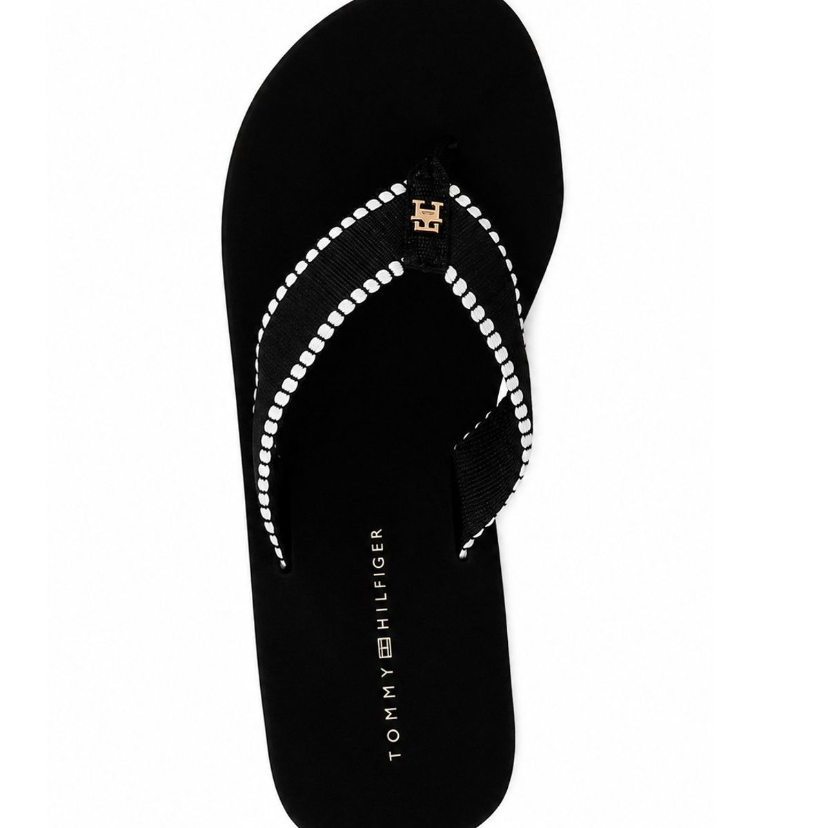 TOMMY HILFIGER - Sandalias negro de cuña con monograma TH Tommy Hilfiger