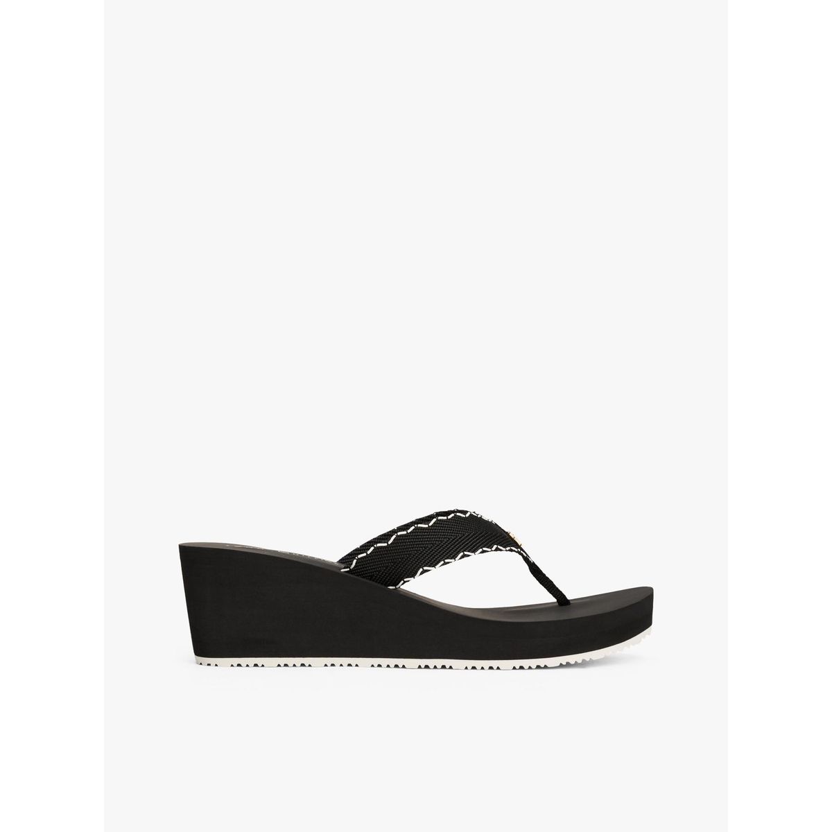 TOMMY HILFIGER - Sandalias negro de cuña con monograma TH Tommy Hilfiger