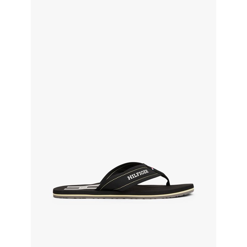 TOMMY HILFIGER - Sandalias negro con monotipo Hilfiger Tommy Hilfiger