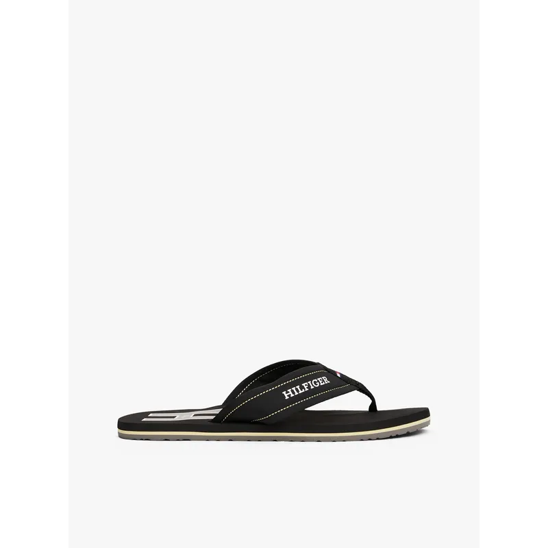 TOMMY HILFIGER - Sandalias negro con monotipo Hilfiger Tommy Hilfiger