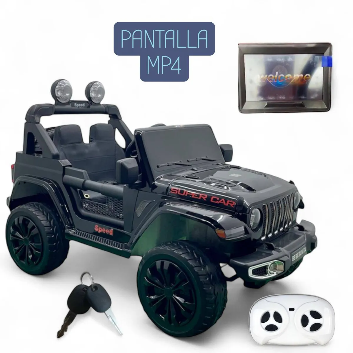 BRITOCHET - Carro Eléctrico P/MP4  Niño C/remoto Ll/goma 1 A 6 Años REF FT-96