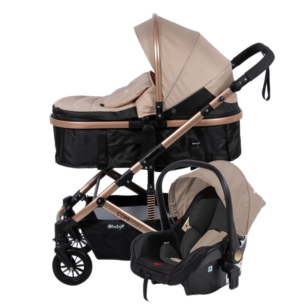 EBABY - Coche De Bebe Moisés Portabebé Con Función Silla De Auto