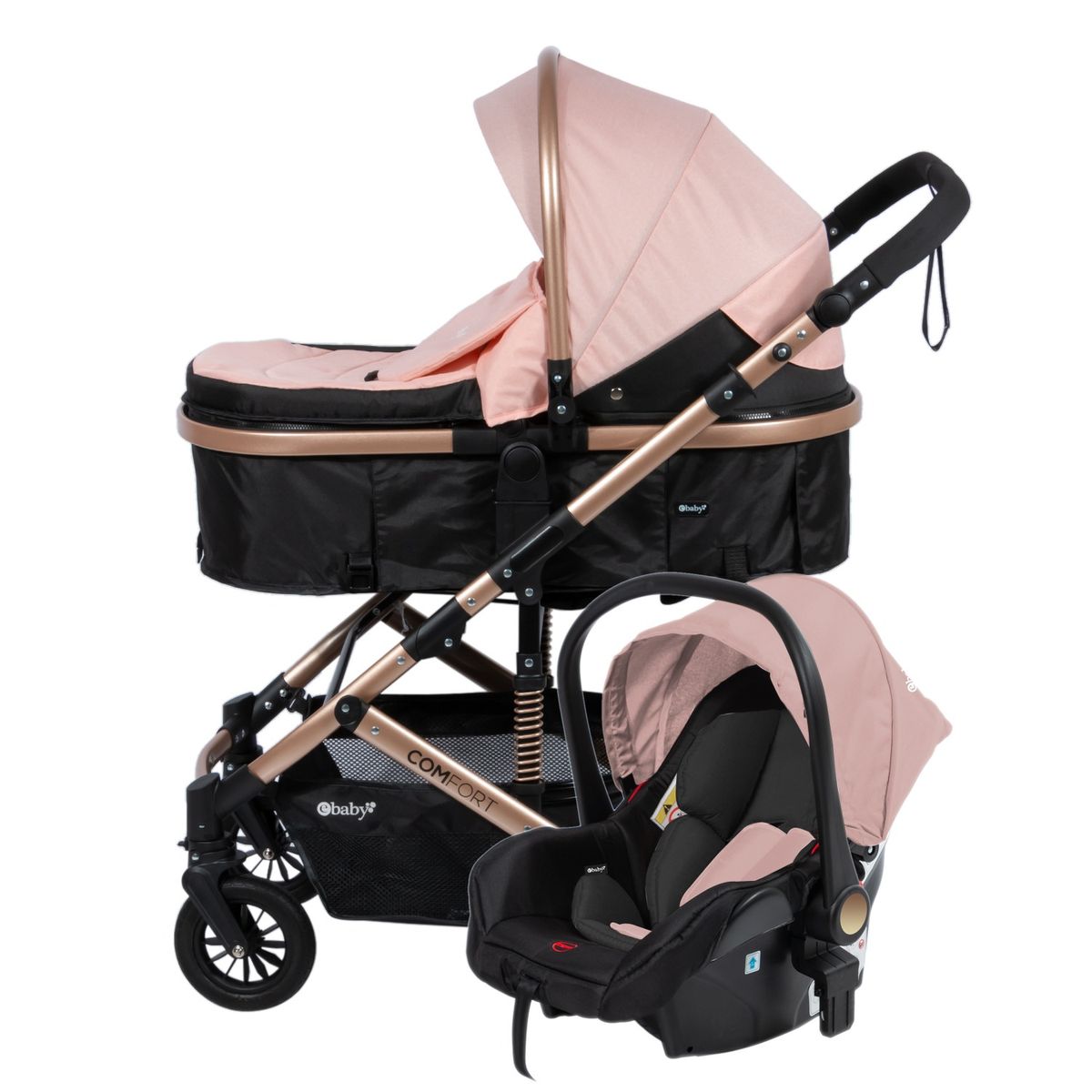 EBABY - Coche De Bebe Moisés Portabebé Con Función Silla De Auto