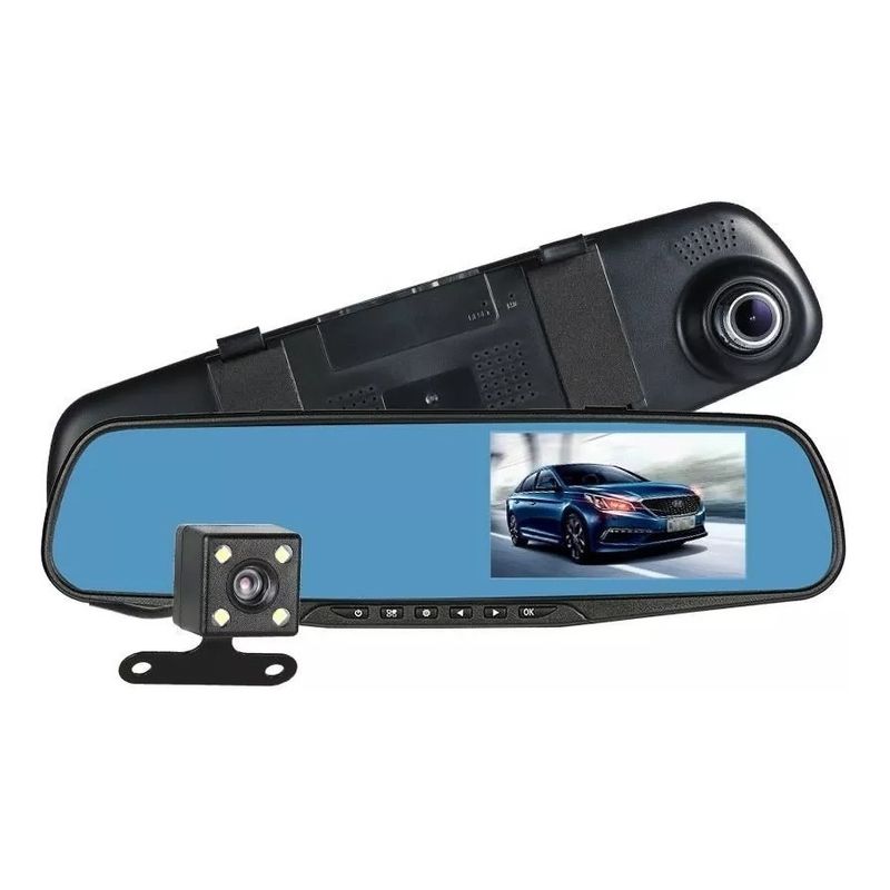 GENERICO - Espejo Retrovisor Carro Doble Cámara Hd Trasera Y Delantera