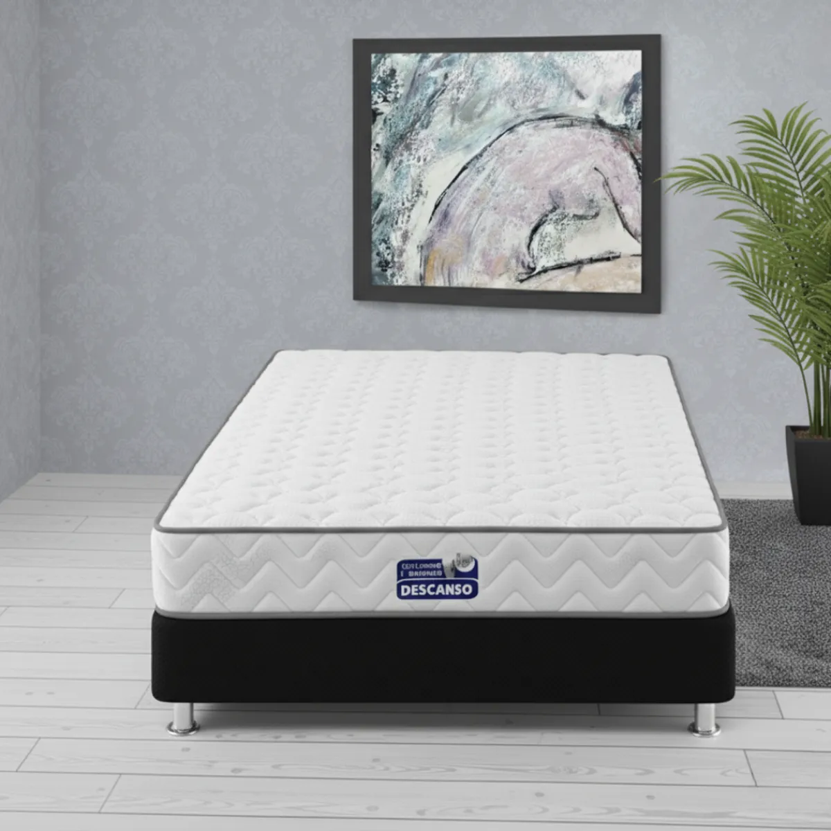 GENERICO - Colchón Doble firmeza semi ortopedico con Base Cama 1.40 x 1.90
