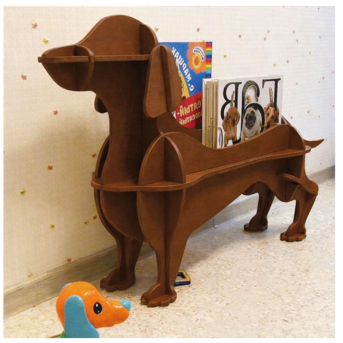 GENERICO - Estantería Café en Forma de Perro Salchicha