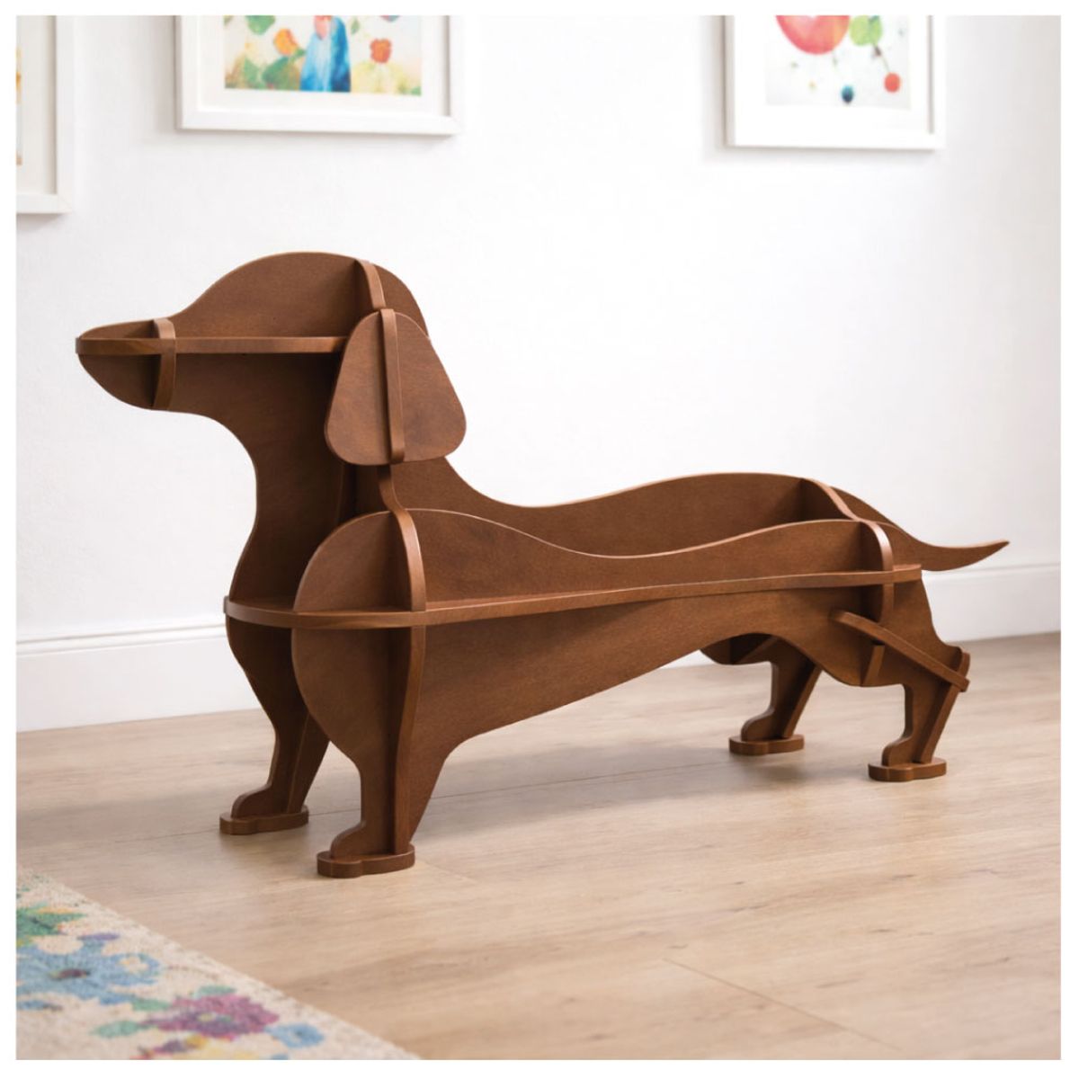 GENERICO - Estantería Café en Forma de Perro Salchicha