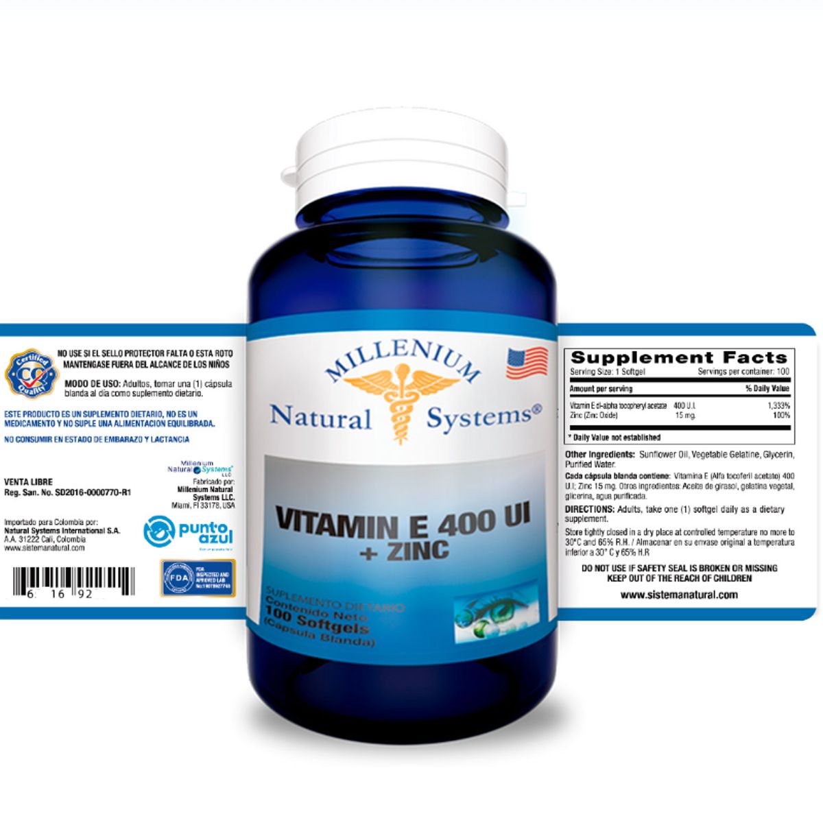 NATURAL SYSTEM - VITAMINA E 400 IU + ZINC / SUPLEMENTO