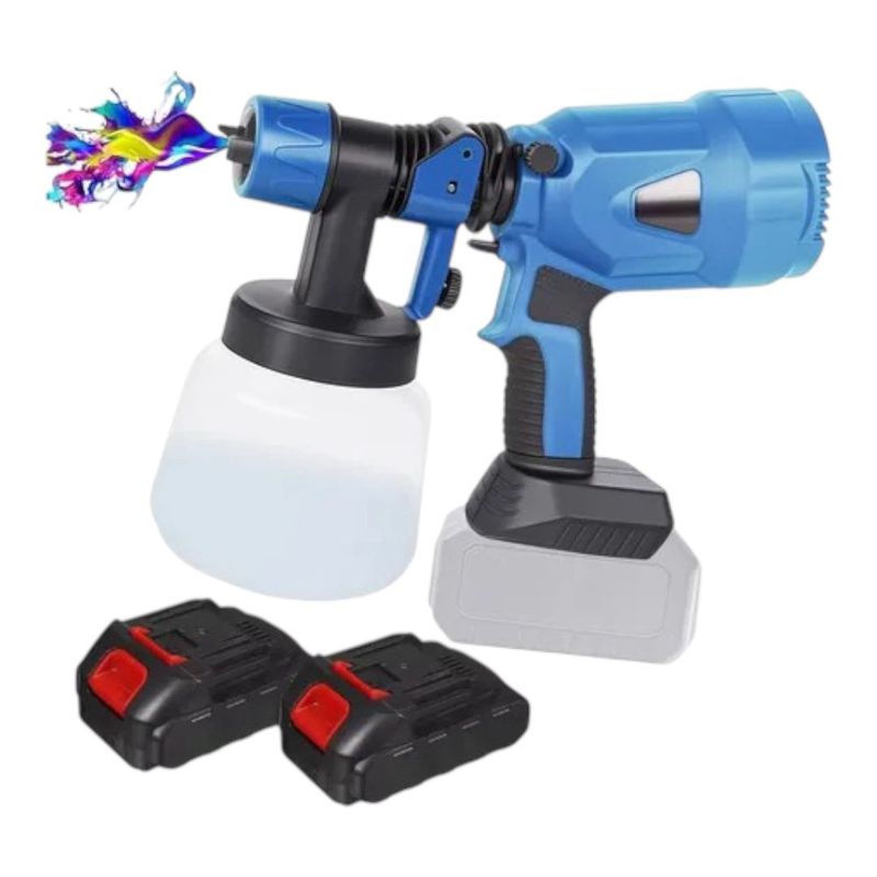 GENERICO - Pistola Pulverizadora Pintura Recargable Inalambrica +2 Bat