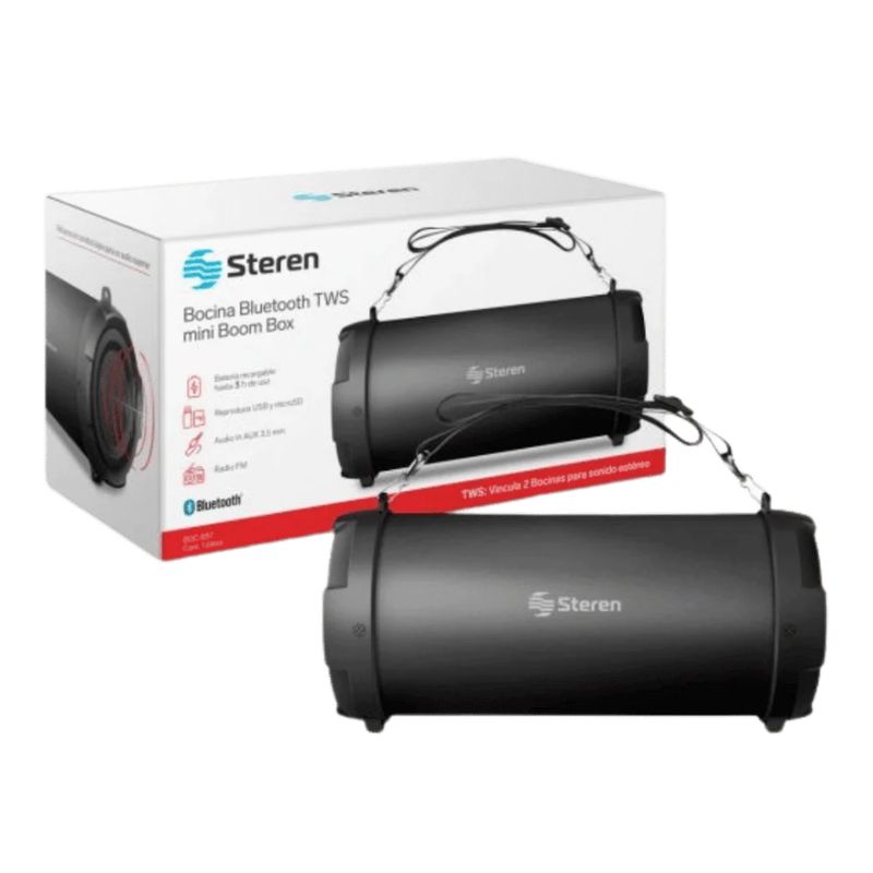 STEREN - Parlante Bluetooth Steren mini Bazooka BOC-857