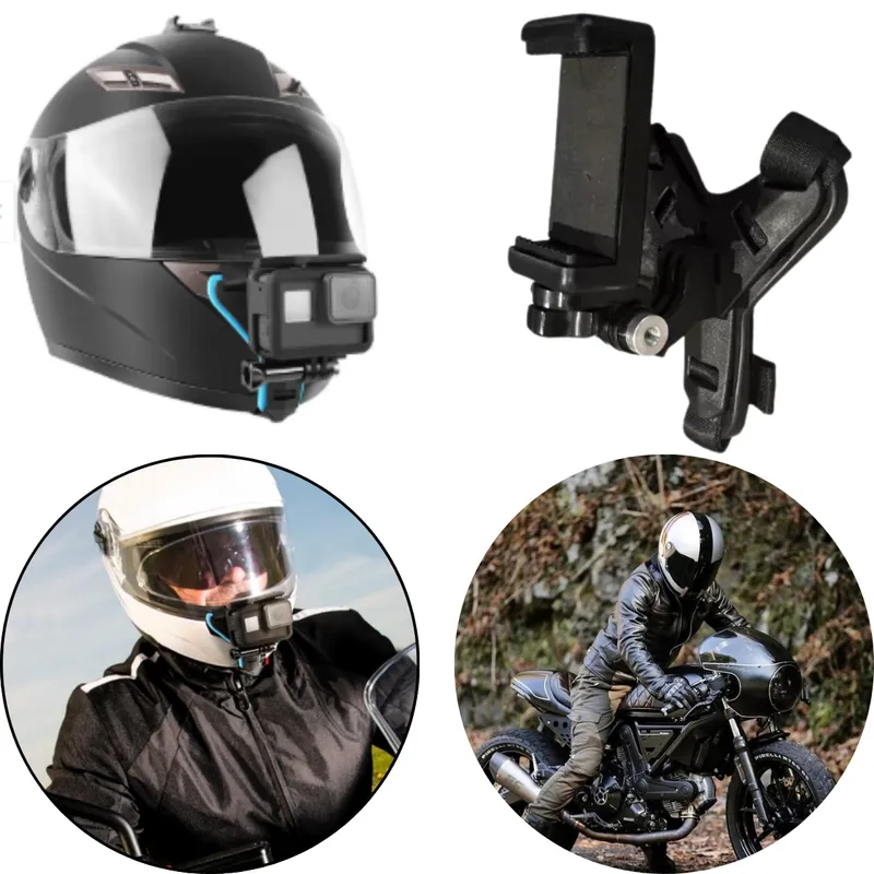 GENERICO - Soporte mentonera casco celular camara accion indumentaria