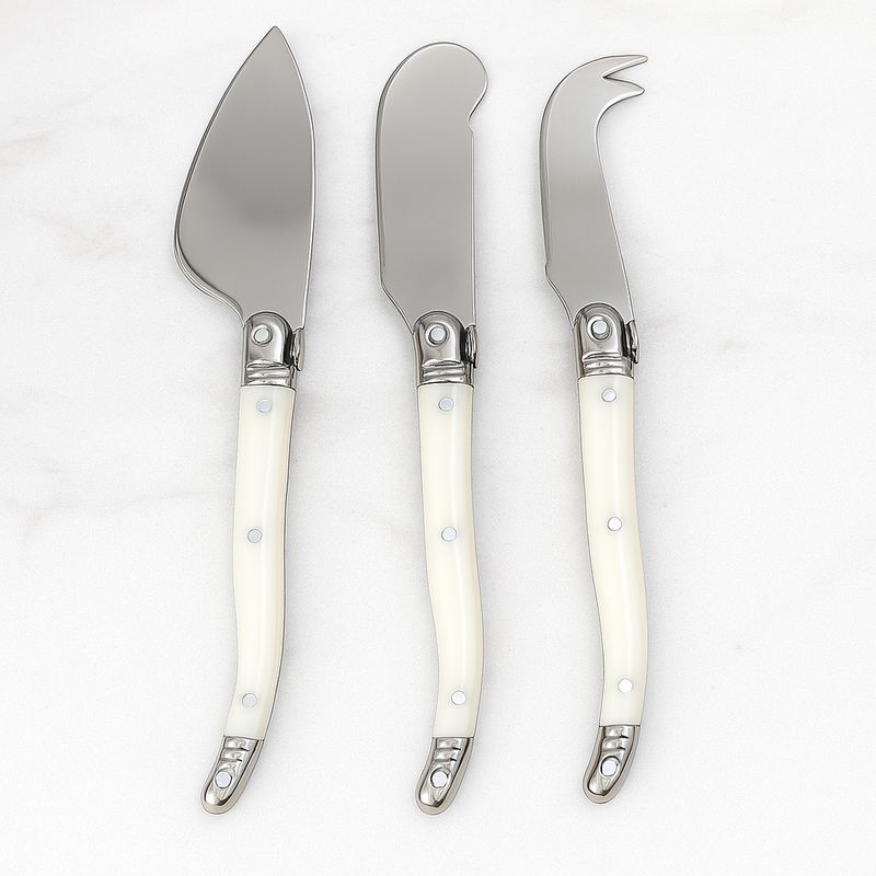 KITCHENWARE - SET X3 CUCHILLOS QUESO MONTPELLIER MARFIL