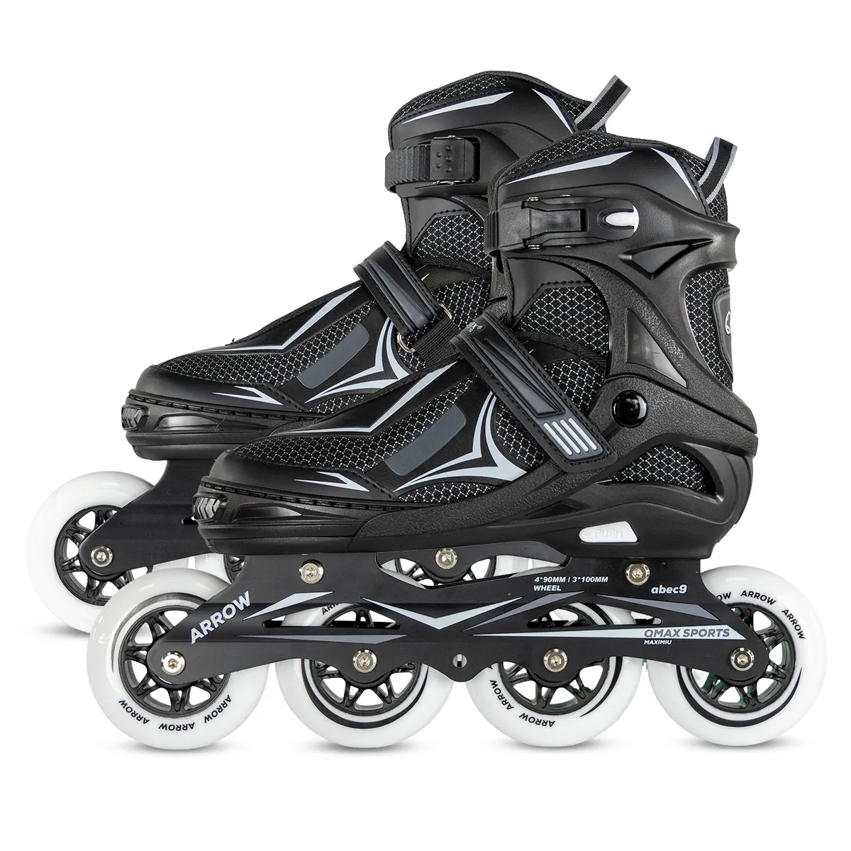QMAX - Patines Semiprofesionales en Linea Ajustables Arrow Qmax Negro 39-42