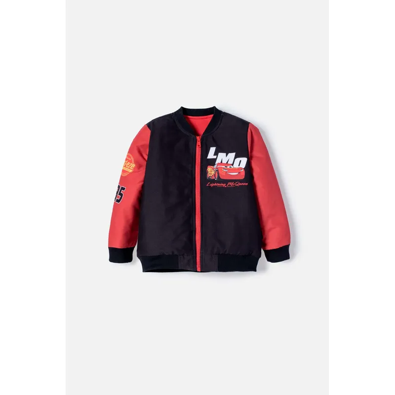 DISNEY - Chaqueta de Cars con cierre negro y rojo para niño 2T a 6T.