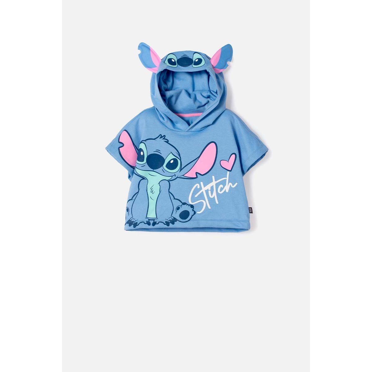 DISNEY - Camiseta de Stitch con capucha azul para niña