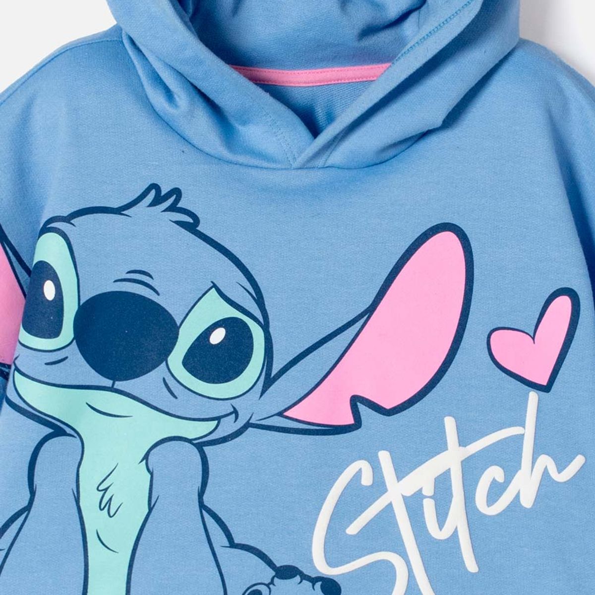DISNEY - Camiseta de Stitch con capucha azul para niña