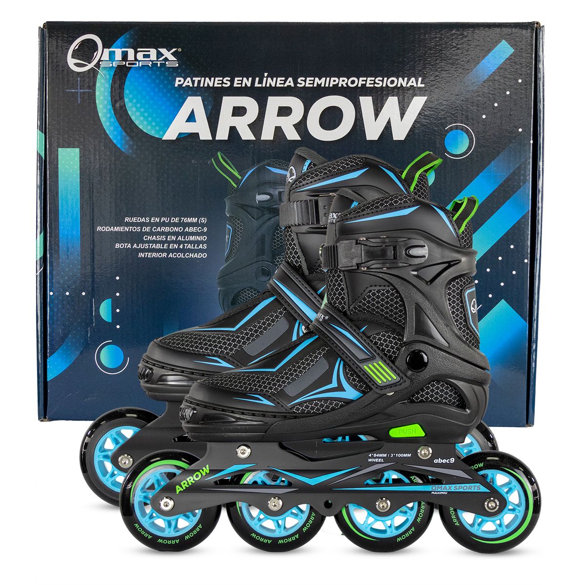QMAX - Patines profesionales en Linea Ajustables Arrow Qmax M 36-39