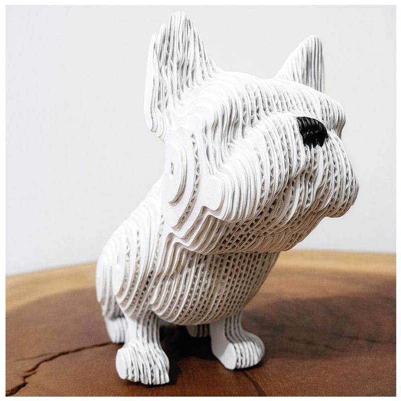 GENERICO - Perro Decorativo Bulldog Francés Blanco En Cartón