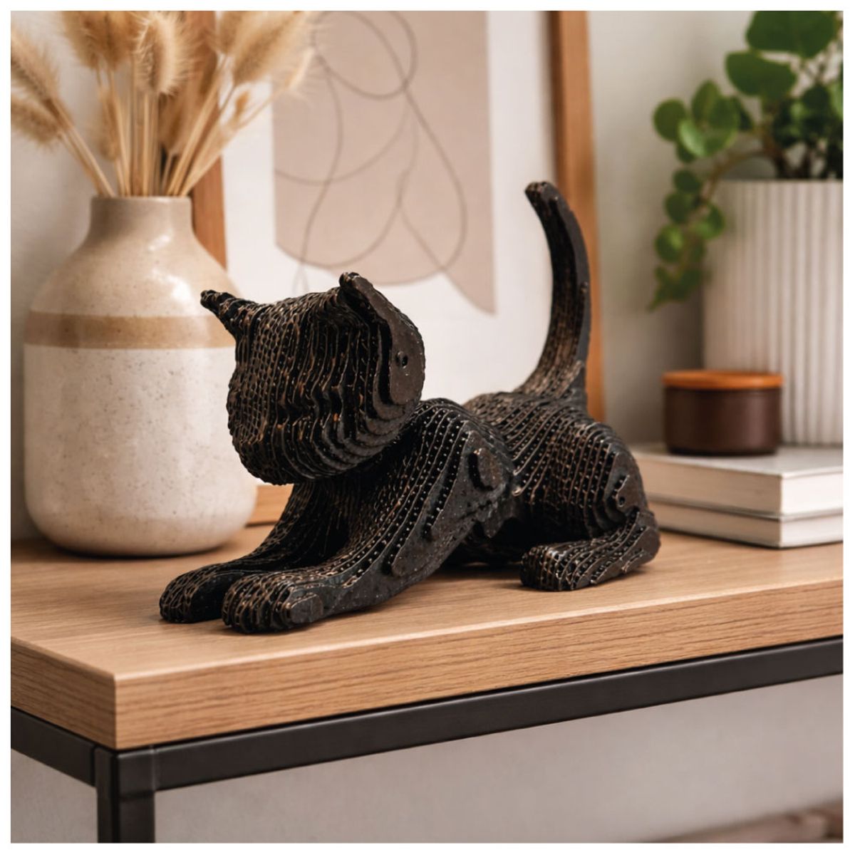 TIZZY DISEÑO - Gato Decorativo Negro en Cartón